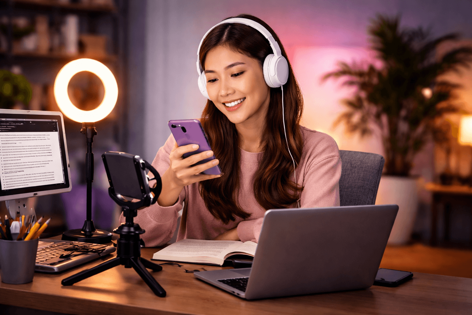 Content creator using YouTube Scripts